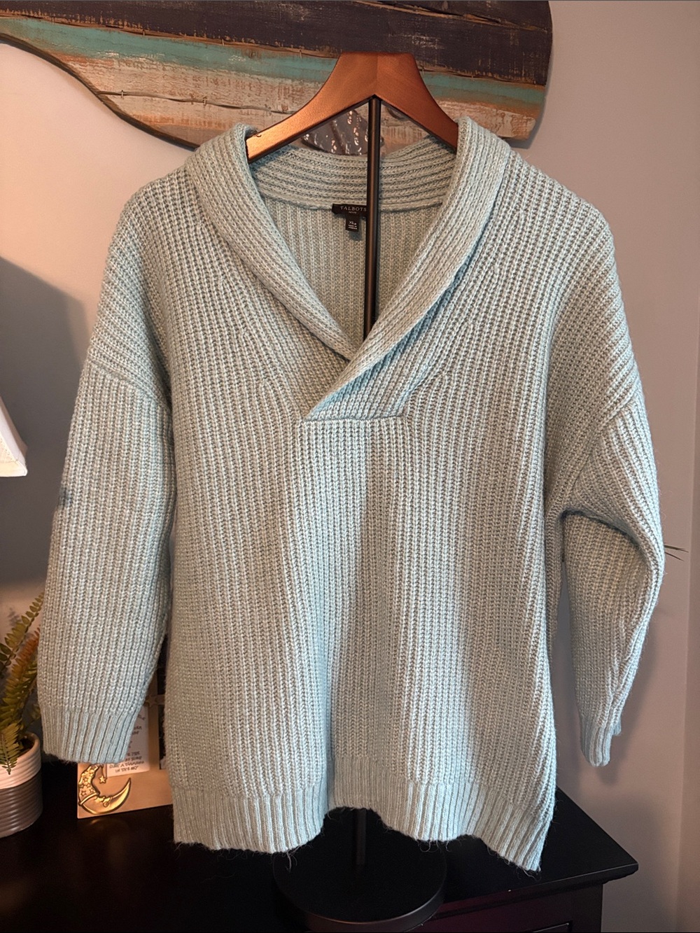Talbots Ribbed Shawl-Collar Sweater